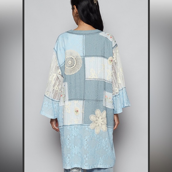 Last 1️⃣ POL 💙 Patchwork Kimono - Picture 2 of 4